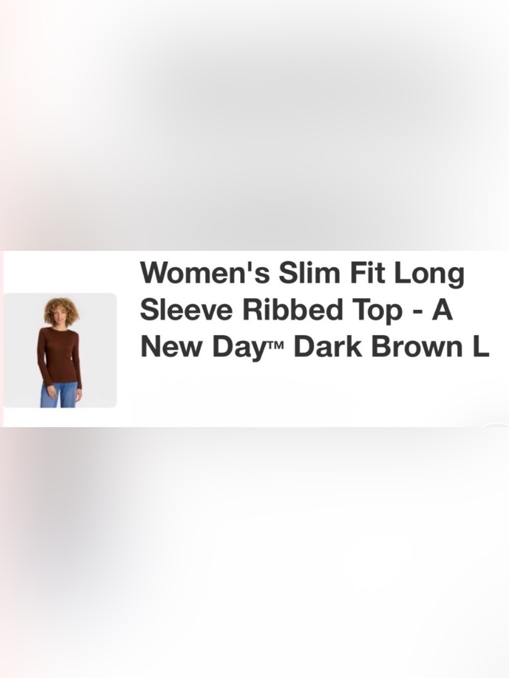 A New Day Womens Brown Ribbed Long Sleeve Crew Neck T-Shirt Size L